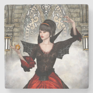 Fantasy Witch - Mittelalterliches Schloss Hallowee Steinuntersetzer