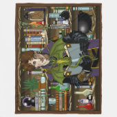 Fantasy Wizard Bücher Dragon Poster Fleecedecke (Vorderseite)