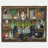 Fantasy Wizard Bücher Dragon Poster Fleecedecke (Vorderseite (Horizontal))