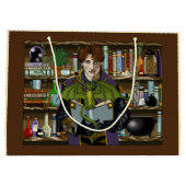 Fantasy Wizard Bücher Dragon Poster Große Geschenktüte (Rückseite)