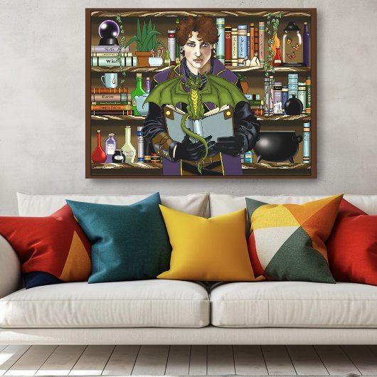 Fantasy Wizard Bücher Dragon Poster Leinwanddruck