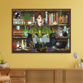 Fantasy Wizard Bücher Dragon Poster Leinwanddruck (Insitu (Wohnzimmer))
