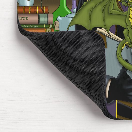 Fantasy Wizard Bücher Dragon Poster Mousepad (Ecke)