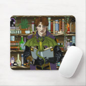 Fantasy Wizard Bücher Dragon Poster Mousepad (Mit Mouse)