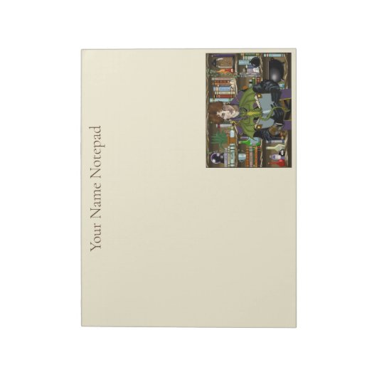 Fantasy Wizard Bücher Dragon Poster Notizblock (Rotiert)