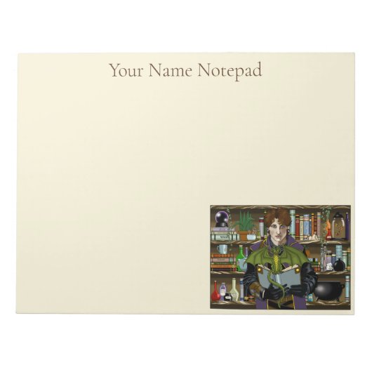 Fantasy Wizard Bücher Dragon Poster Notizblock (Vorderseite)