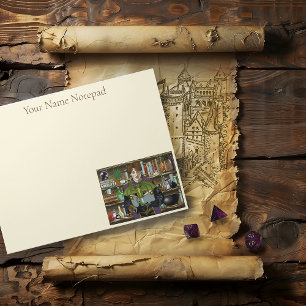 Fantasy Wizard Bücher Dragon Poster Notizblock