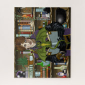Fantasy Wizard Bücher Dragon Poster Puzzle (Vertikal)