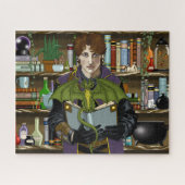 Fantasy Wizard Bücher Dragon Poster Puzzle (Horizontal)