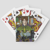 Fantasy Wizard Bücher Dragon Poster Spielkarten (Rückseite)