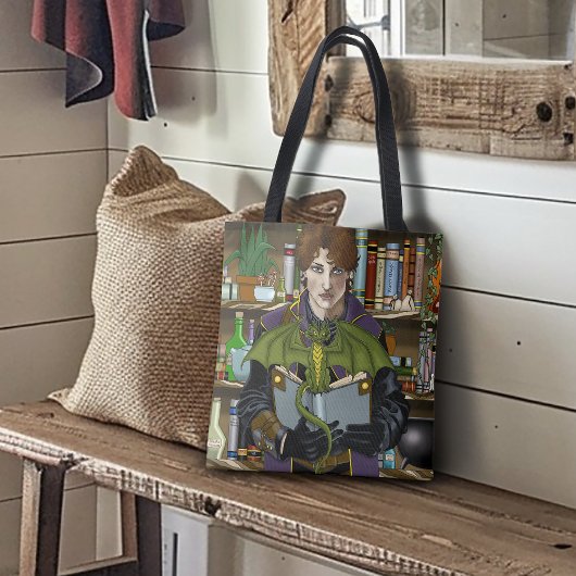 Fantasy Wizard Bücher Dragon Poster Tasche