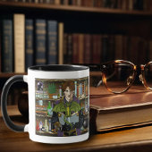 Fantasy Wizard Bücher Dragon Poster Tasse