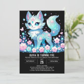 Fantasy Wolf Digital Geburtstag Einladung (Stehend Vorderseite)