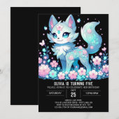 Fantasy Wolf Digital Geburtstag Einladung (Vorne/Hinten)