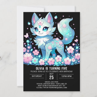 Fantasy Wolf Digital Geburtstag Einladung