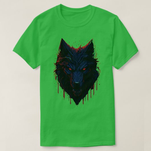 Fantasy Wolf Illustration 3D Vector Kunstvoll wand T-Shirt (Design vorne)