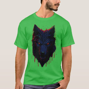 Fantasy Wolf Illustration 3D Vector Kunstvoll wand T-Shirt