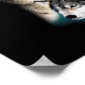 Fantasy Wolf Moon Mountain Poster (Ecke)