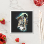 Fantasy Wolf Moon Mountain Serviette (Beispiel)