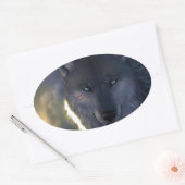 Fantasy Wolf Ovaler Aufkleber (Umschlag)