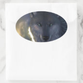 Fantasy Wolf Ovaler Aufkleber (Tasche)