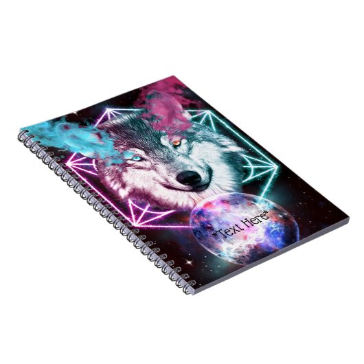 Fantasy Wolf Spiral Notebook Notizblock (Rechte Seite)