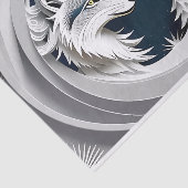 Fantasy Wolf Tissue Paper on Blue Background Seidenpapier (Ausschnitt)