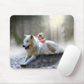 Fantasy Wolf und Girl Mousepad (Mit Mouse)