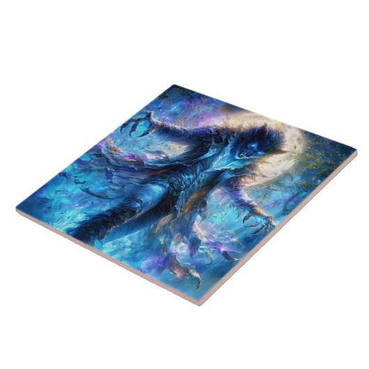 Fantasy-Wolf-Welt Fliese (Seite)