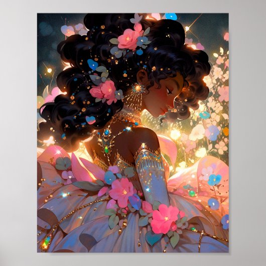 Fantasy Woman African American Art Poster (Vorne)