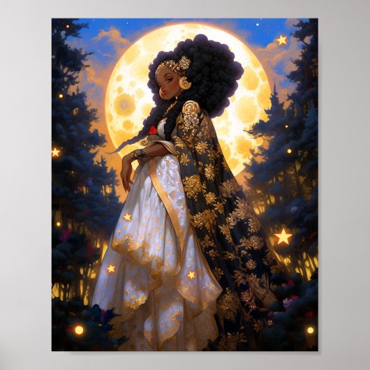 Fantasy Woman African American Art Poster (Vorne)