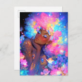 Fantasy Woman African American Art Postkarte (Vorne/Hinten)