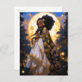 Fantasy Woman African American Art Postkarte (Vorne/Hinten)