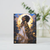 Fantasy Woman African American Art Postkarte (Stehend Vorderseite)