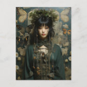 Fantasy Woman and Butterfats Kunst Postkarte (Vorderseite)
