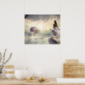 Fantasy Woman and Island Castle in the Clouds Poster (Küche)