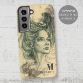 Fantasy Woman Bird Skull Wings Surreal Art Name Samsung Galaxy Hülle