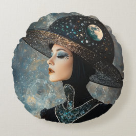 Fantasy Woman Rundes Kissen