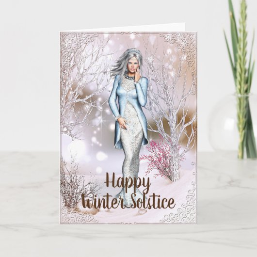 Fantasy Woman Winter Solstice Card Karte (Vorderseite)