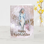Fantasy Woman Winter Solstice Card Karte (Gelbe Blume)