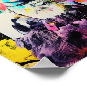 Fantasy Women and Animals Colorful Collage Poster (Ecke)