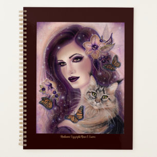 Fantasy women with cat by Renee Lavoie Canvas Pri Planer