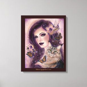 Fantasy women with cat by Renee Lavoie  Leinwanddruck