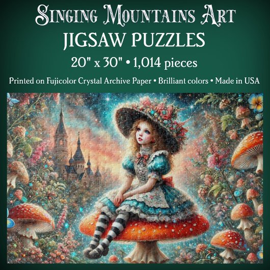 Fantasy Wonderland Alice On Mushroom Puzzle