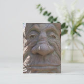 Fantasy Wood Carving Altes Gesicht im Baum Postkarte (Stehend Vorderseite)