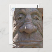 Fantasy Wood Carving Altes Gesicht im Baum Postkarte (Vorne/Hinten)