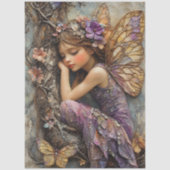 Fantasy Woodland Fairy with Butterflies Decoupage Seidenpapier (Vorderseite)