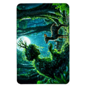 Fantasy woodland goddess and gentle deer art magnet (Vertikal)