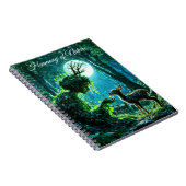 Fantasy woodland goddess and gentle deer art notizblock (Rechte Seite)