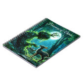 Fantasy woodland goddess and gentle deer art notizblock (Linke Seite)